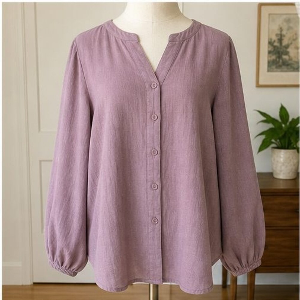 Mauve Button Blouse